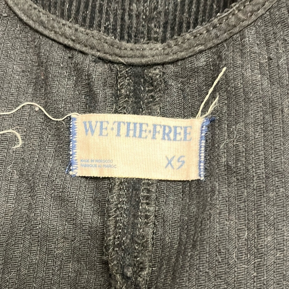 Free people, black corduroy, harem overalls, worn once size extra small